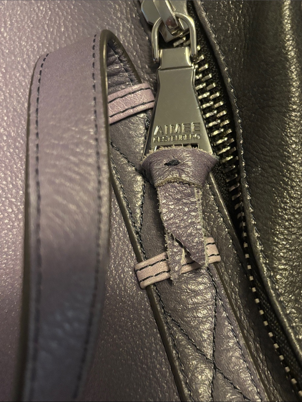 Aimee Kestenberg City Slicker Lavender-to-Gray Ombre Leather Satchel - Picture 11 of 11